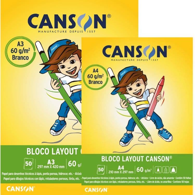 Bloco Escolar Layout Infantil 60g 50 Folhas CANSON