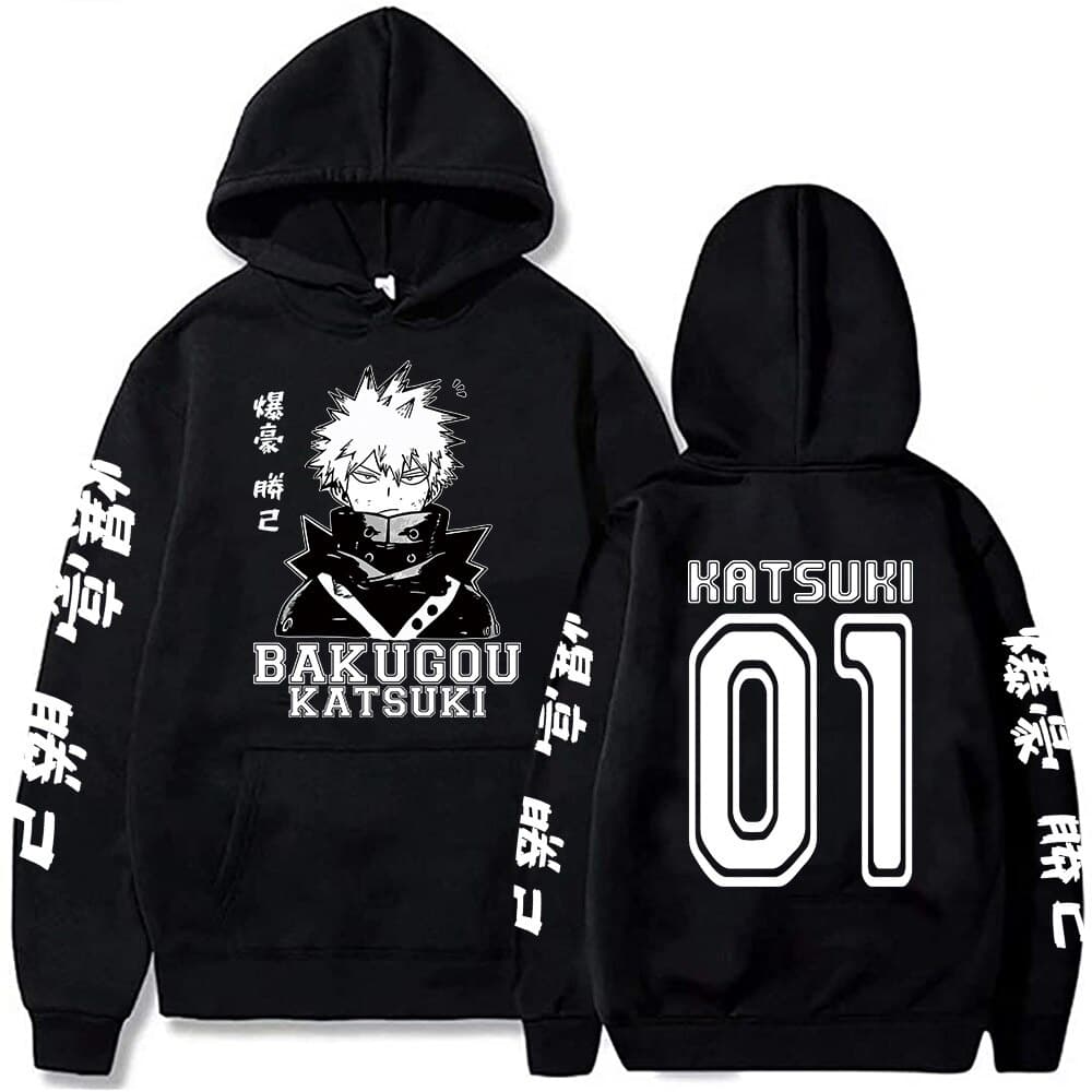 Blusa Moletom Com Capuz Casual Moda My Hero Academia Anime Bakugou Manga Comprida