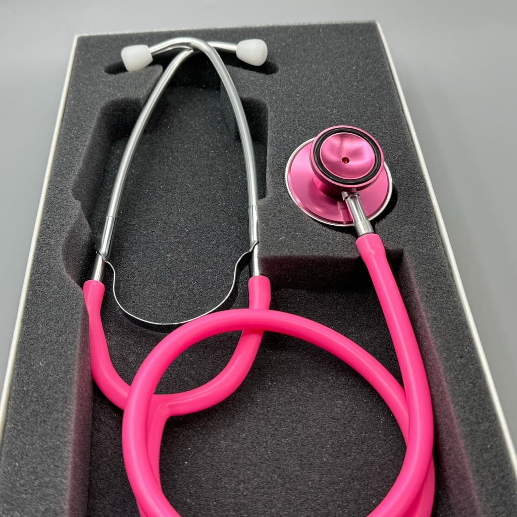 Estetoscópio Rosa Chiclé Bioland Duplo Adulto e Infantil Enfermagem Estudante Excelente Ausculta