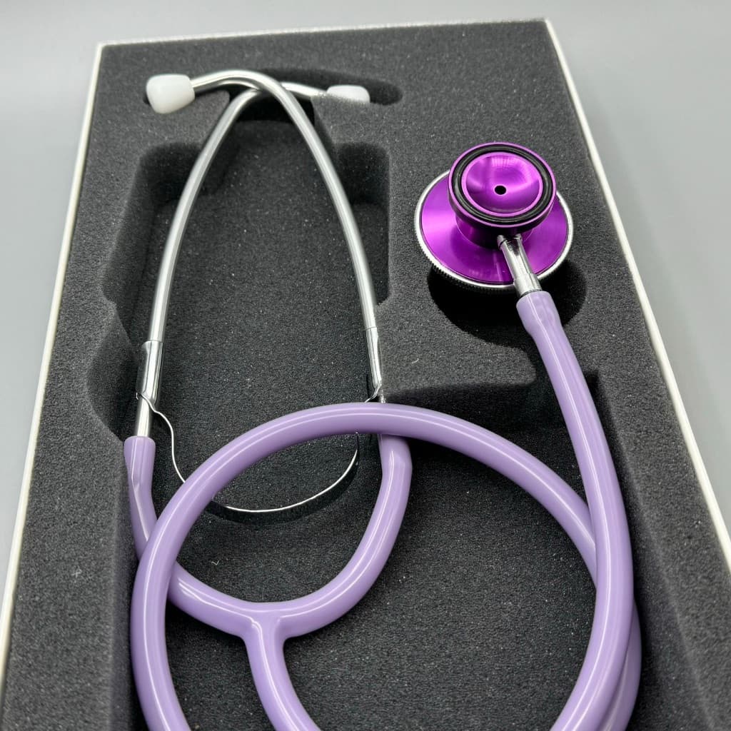 Estetoscópio Lilás Roxo Bioland Duplo Adulto e Infantil Enfermagem Estudante Excelente Ausculta