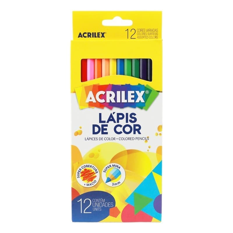 Lápis de Cor 12 e 24 Cores - Acrilex  | Material Escolar