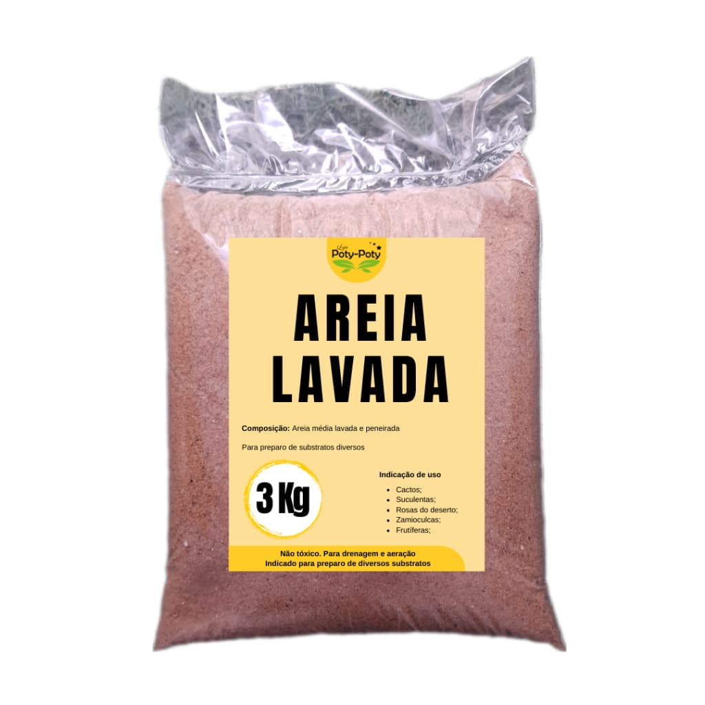 3 Kg Areia Lavada P/ Substrato Cactos, Suculentas, Rosas-do-deserto, Zamioculcas