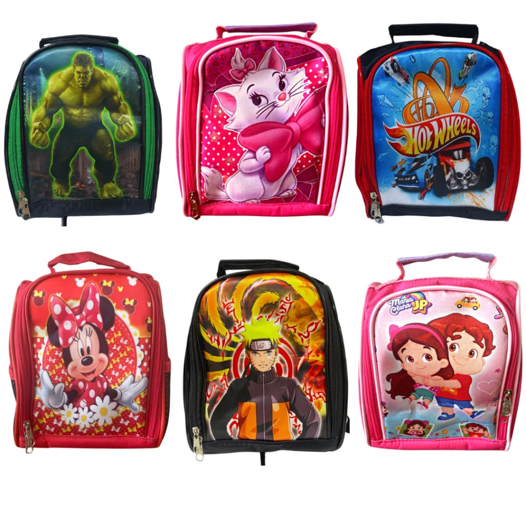 Lancheira térmica Infantil Diversos Personagens Menina e Menino