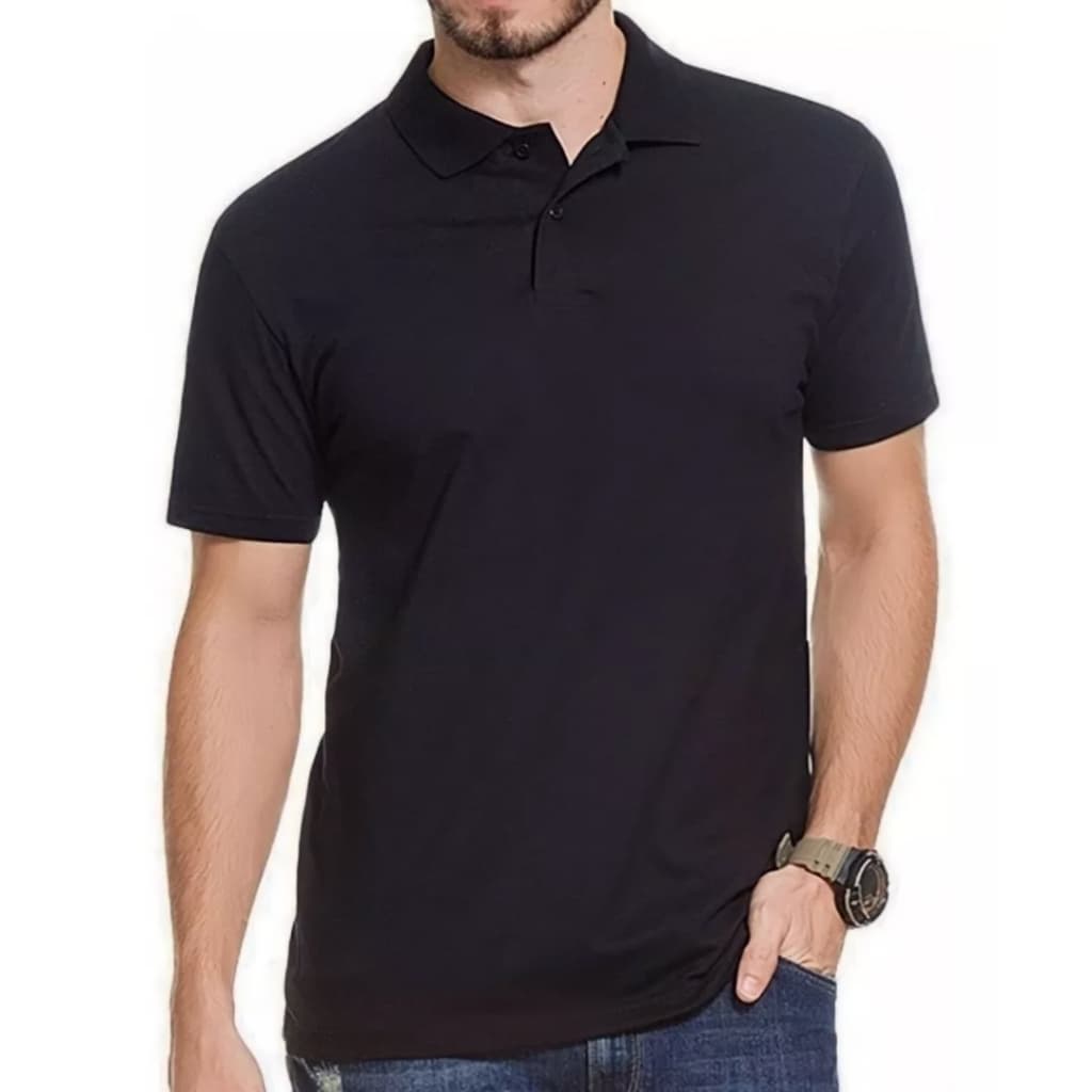 Camisa polo masculina premium piquet poliester