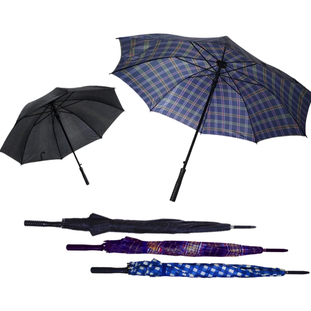 Guarda Chuva Grande Reforcado Automático Masculino Resistente tipo Espetão de Portaria Preto ou Xadrez