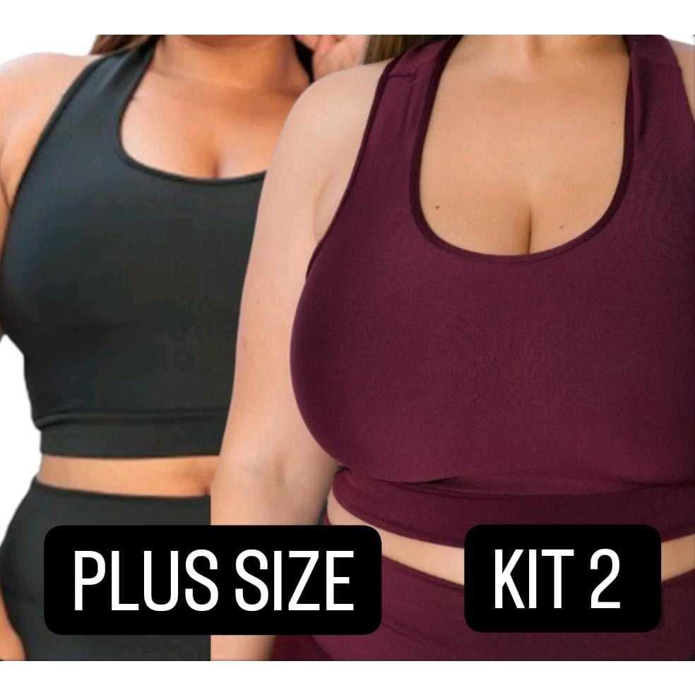 KIT 2 TOP CROPPED NADADOR GRANDE PLUS SIZE DO G ao G4