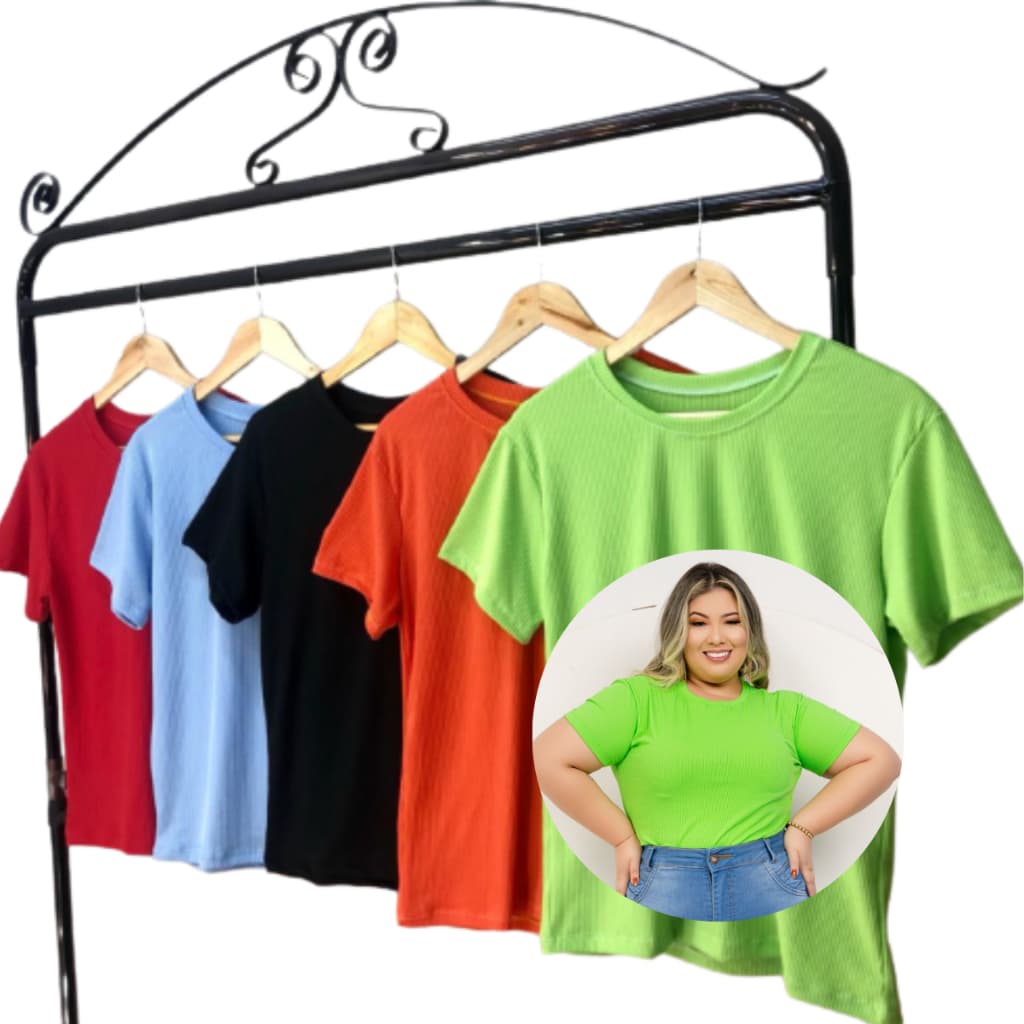 Blusa Plus Size Feminina Suede Canelado