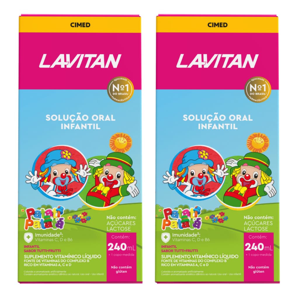 Kit C/ 2 Lavitan Patati Patatá Vitamina Infantil Sabor Tutti-frutti Cimed Original