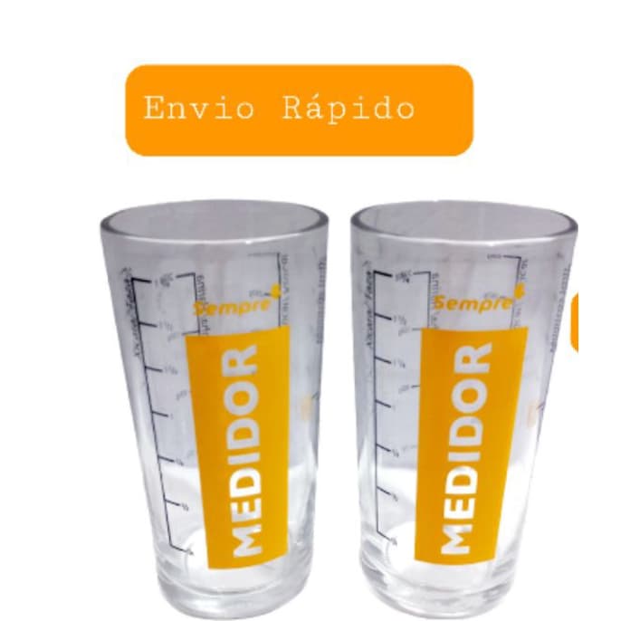 kit 2 copo medidor de vidro grosso temperado para medidas NADIR