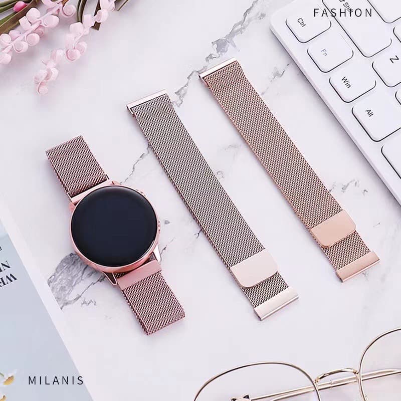 ATALHOBR Pulseira De Metal Milanese Magnetica 20mm 22mm Para Smartwatch P68 P70 P80 Bip Samsung Galaxy Xiaomi