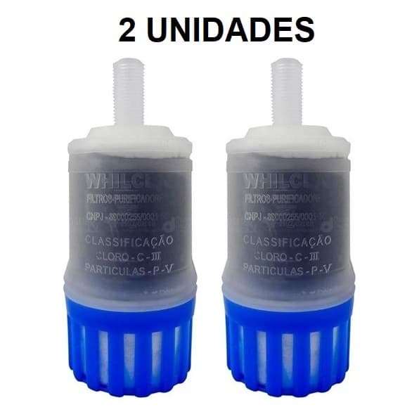 Kit 2Un Refil Vela Filtro Universal Whilcla Purificador - Carvão Ativado c/ aprovação INMETRO
