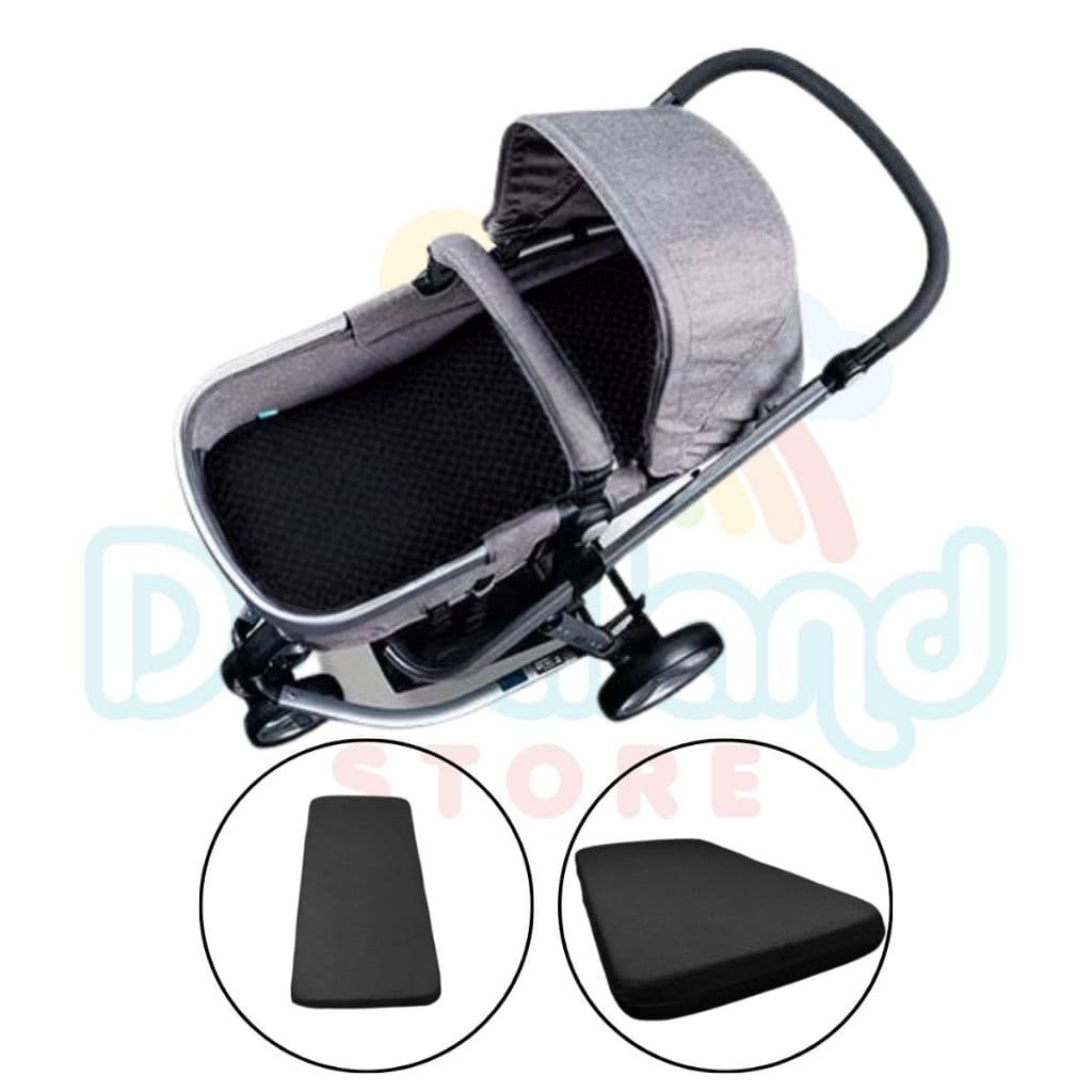 Colchonete para Carrinho Moises com Capa Removível -  Preto - 100% algodão