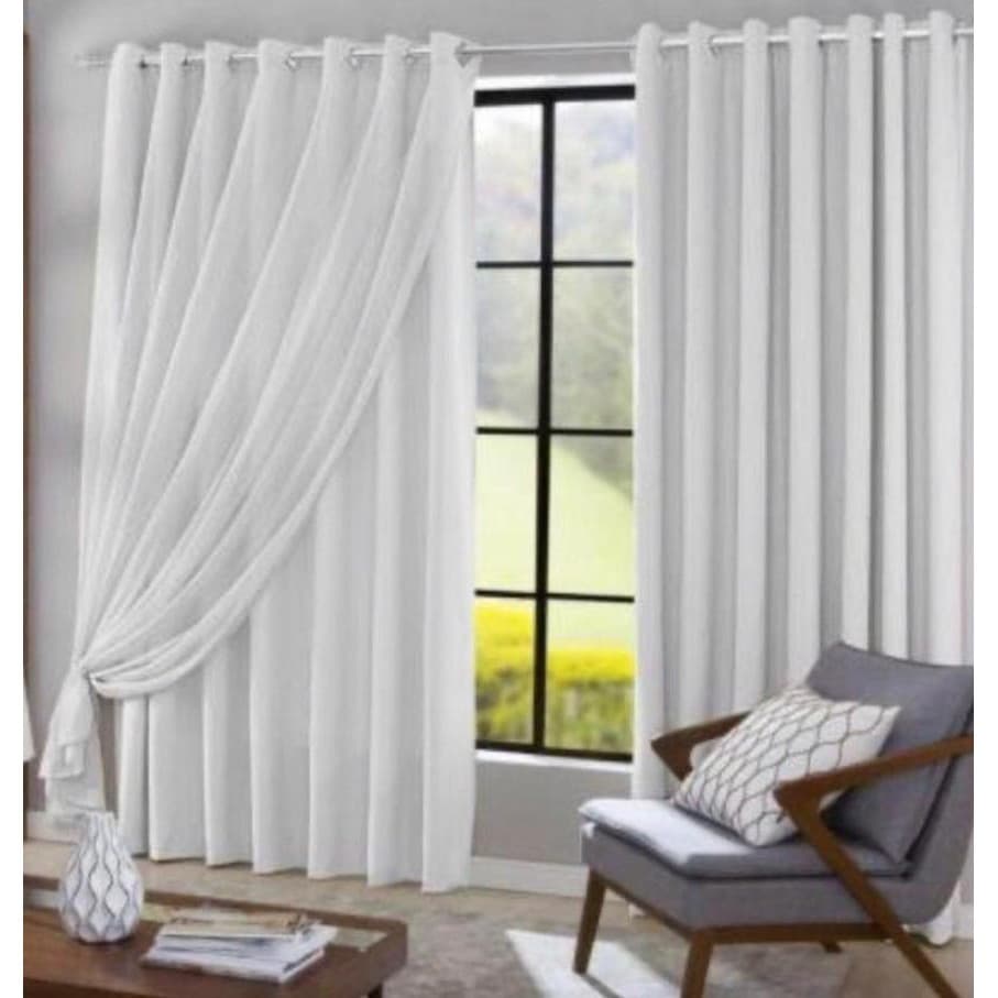 CORTINA BLACKOUT COM VOIL LISO 2,80 LARGURA X 2,70 ALTURA