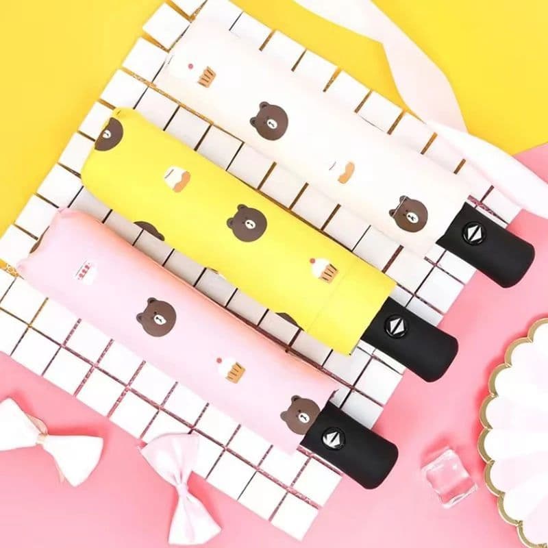 553 - Guarda Chuva Dupla Face Automático Estampa de Ursinhos