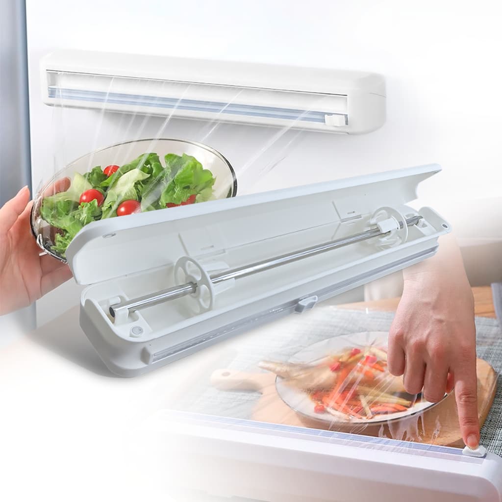 Cortador de Plástico Filme PVC Dispenser de Papel Filme com Lâmina Interna para Cortes Rápidos