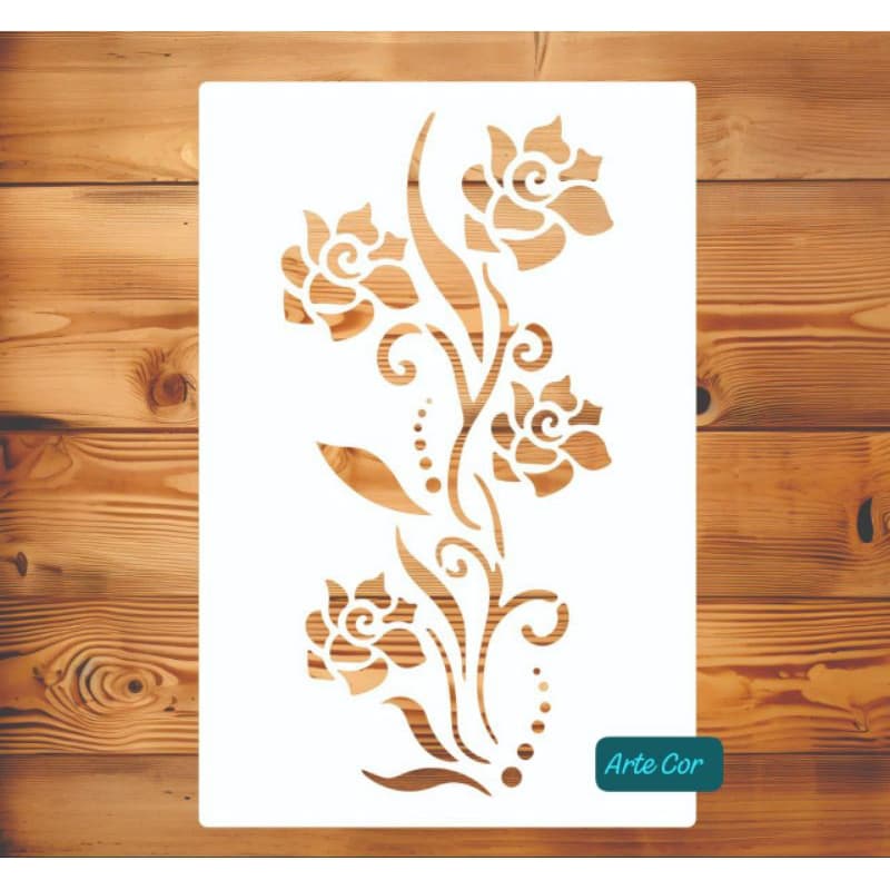 Estencil Floral com 20 x 30 cm / n. 268