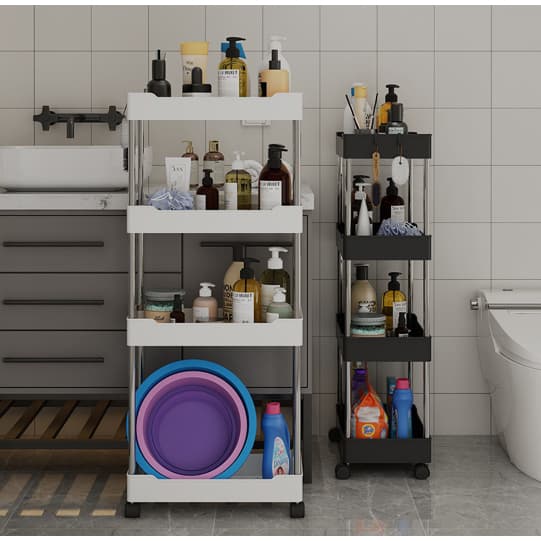 Organizador Móvel Com 4 Prateleiras Para Diversos Itens Com Rodinha P, M, G ou Kit 3