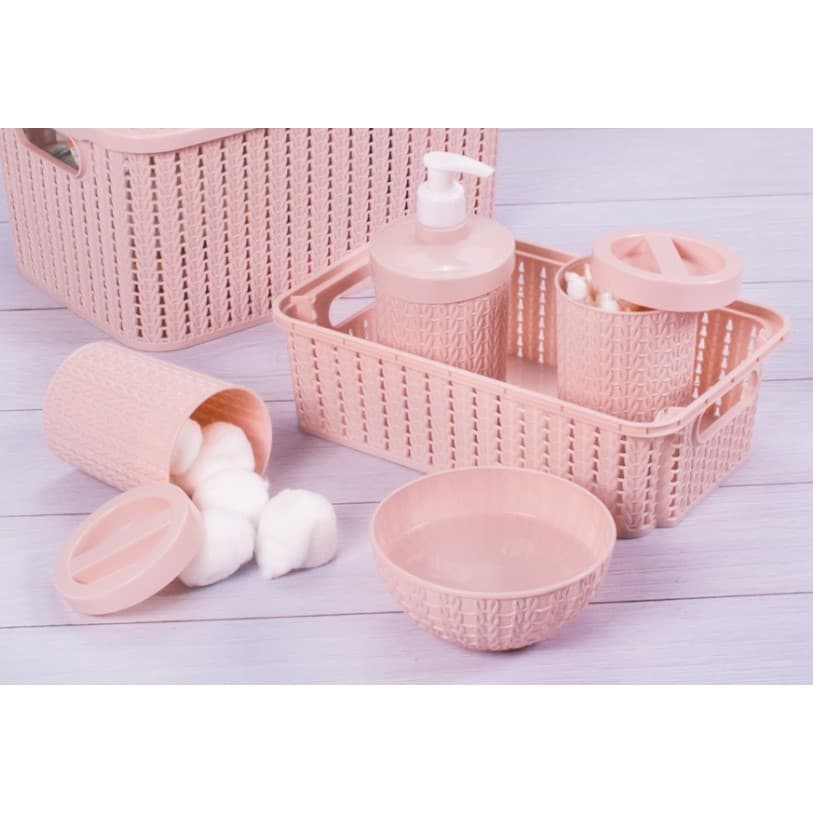 Kit enxoval higiene bebê com 5 peças com textura trama - qualidade Plasútil