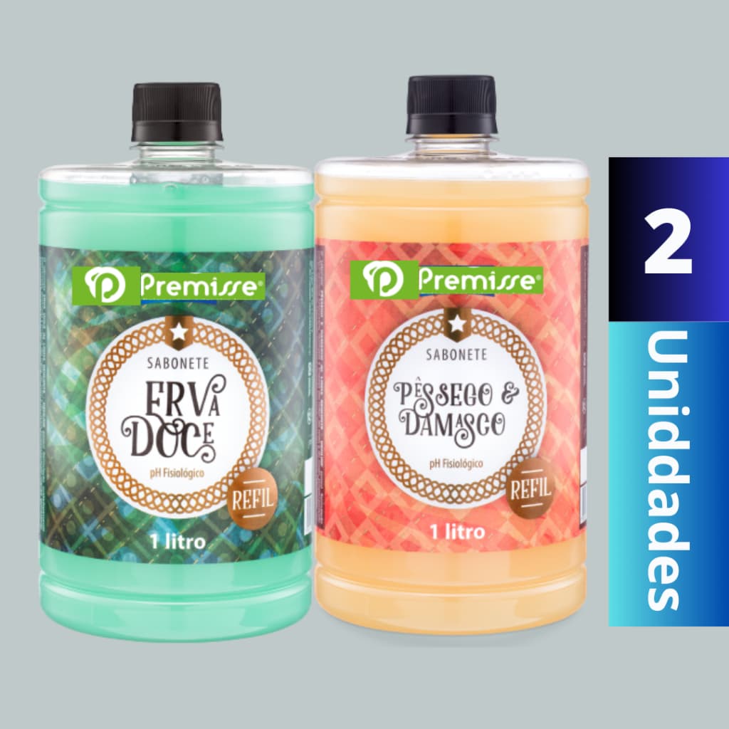 2x Sabonete Líquido Premisse Linha Requinte / Refil de 1 Litro