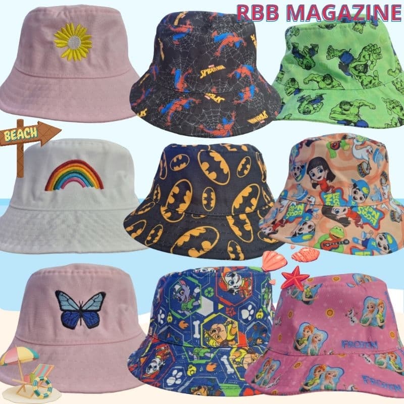 Chapéu Bucket praia, piscina infantil menino é menina 3 a 9 anos aranha, sonic, patrulha canina