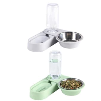 Comedouro Pet Duplo Inox Bebedouro Automático De Cães E Gato