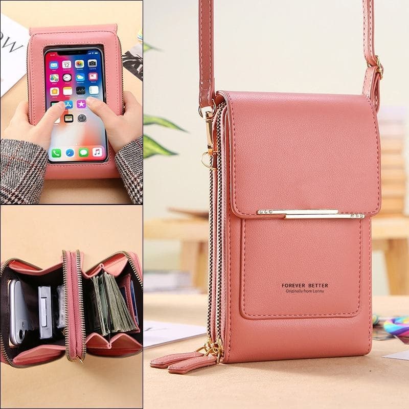 Bolsa Louca fashion touch screen Tela Bloco Celular Feminino Estudioso Suporte Para Cartão Ombro Transversal