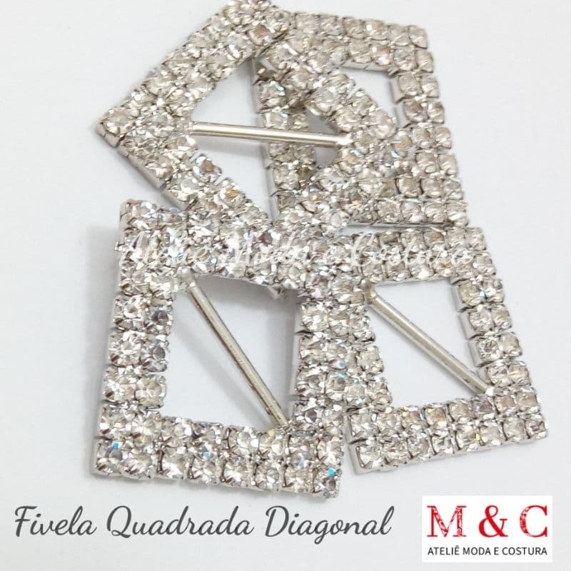 Fivela Quadrada Diagonal Cod: Prat4Bcx02