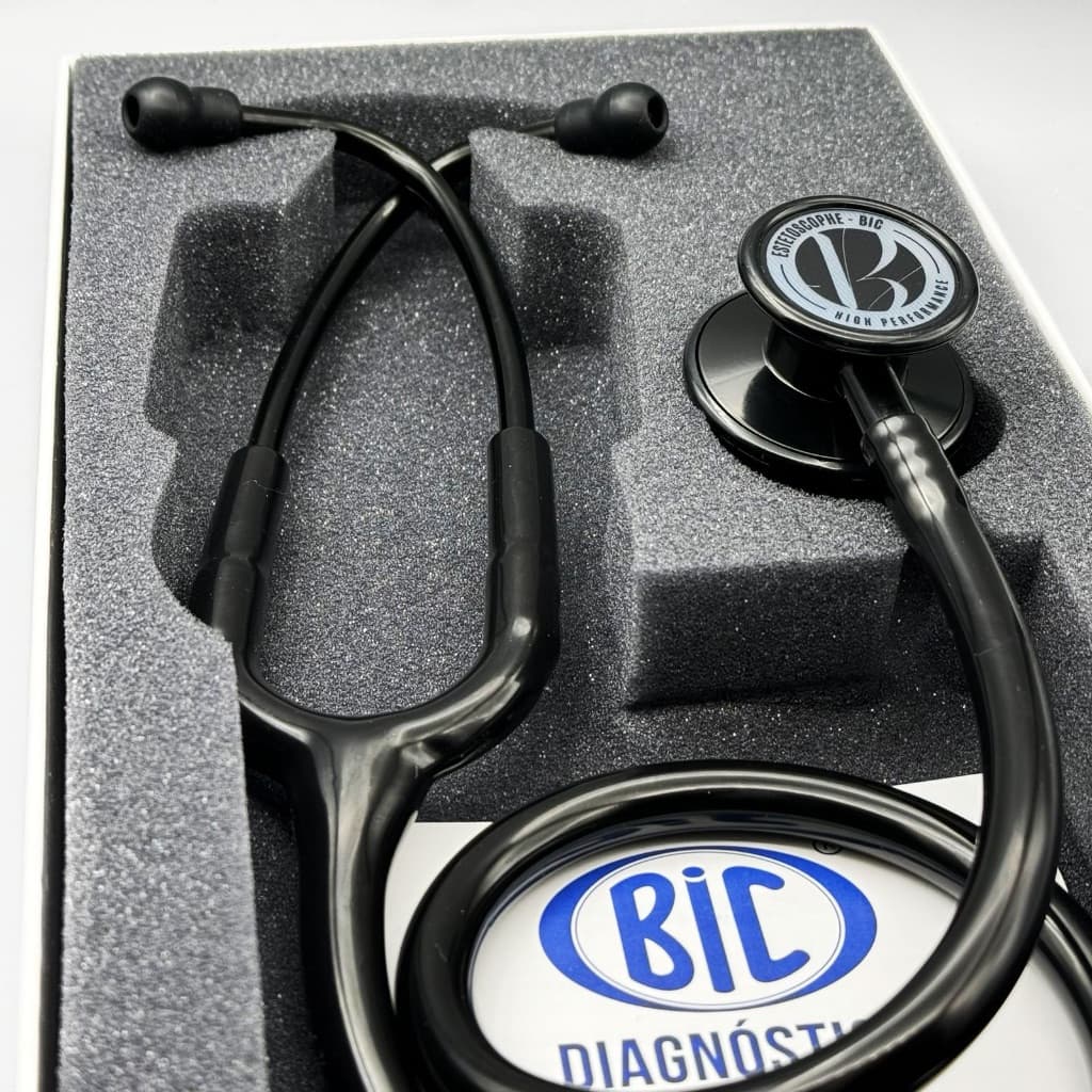 Estetoscópio Bic Eternity III Preto Total Excelente Ausculta - Ideal enfermagem e estudantes garantia de 5 anos