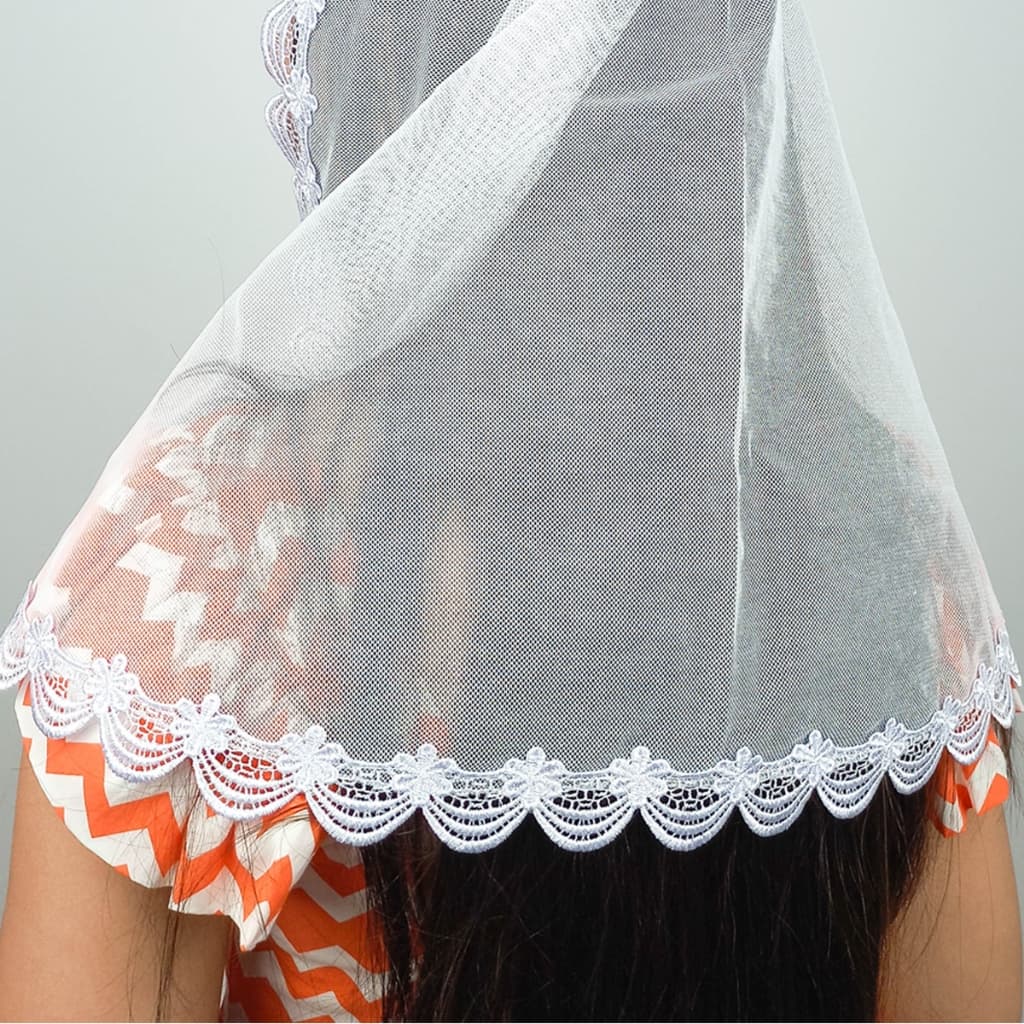 Véu Ccb Adulto Renda Guipir Floral Congregação Cristã no Brasil (Larissa)