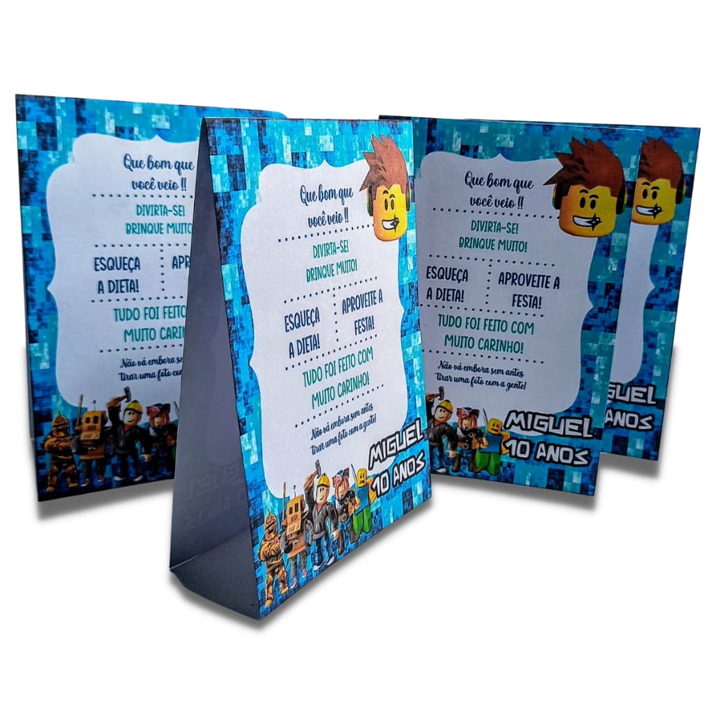 Agradecimento De Mesa Personalizado Roblox 10 Unidades