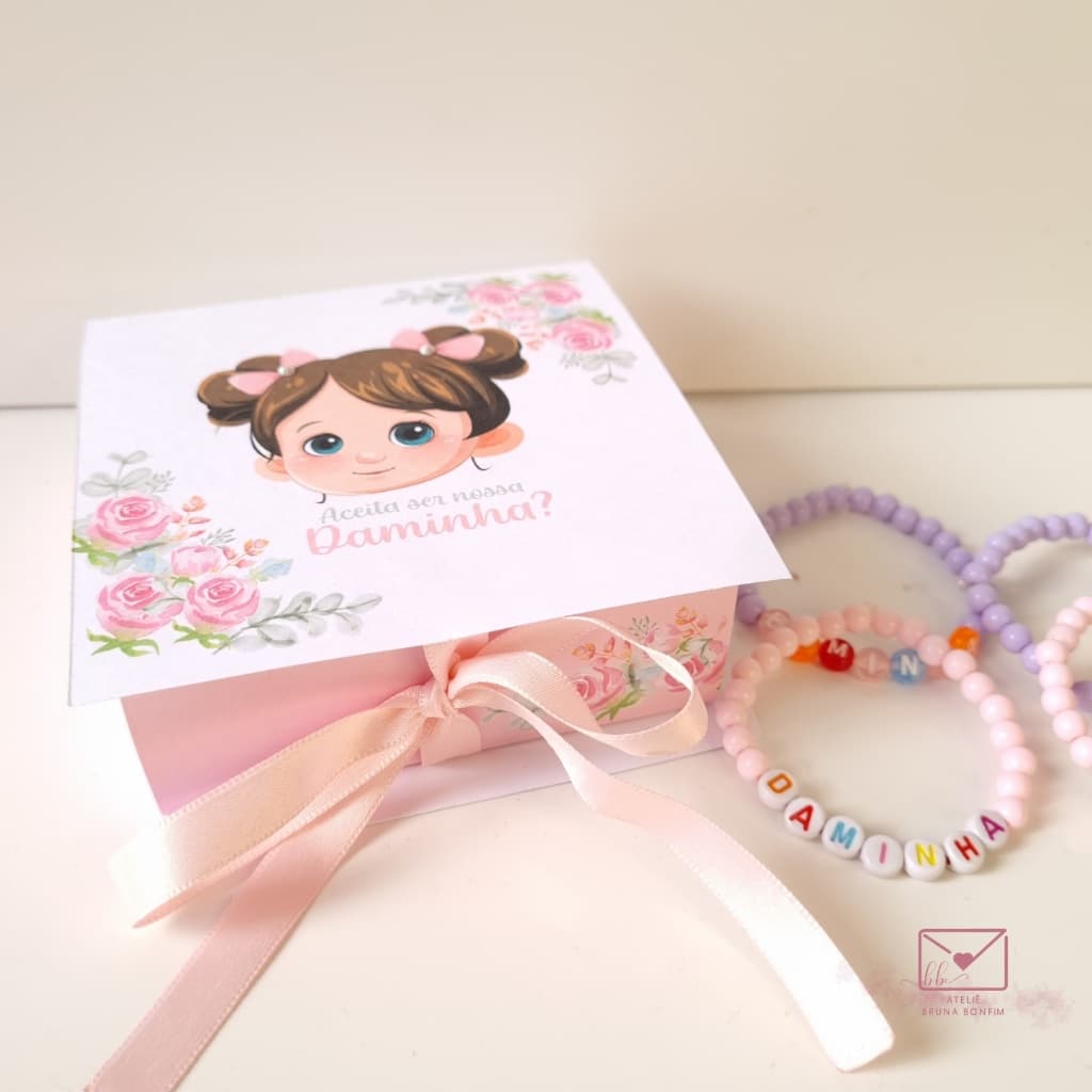 Convite de Casamento MINI Caixa - Para Daminha, Florista, Pajem - Caixinha