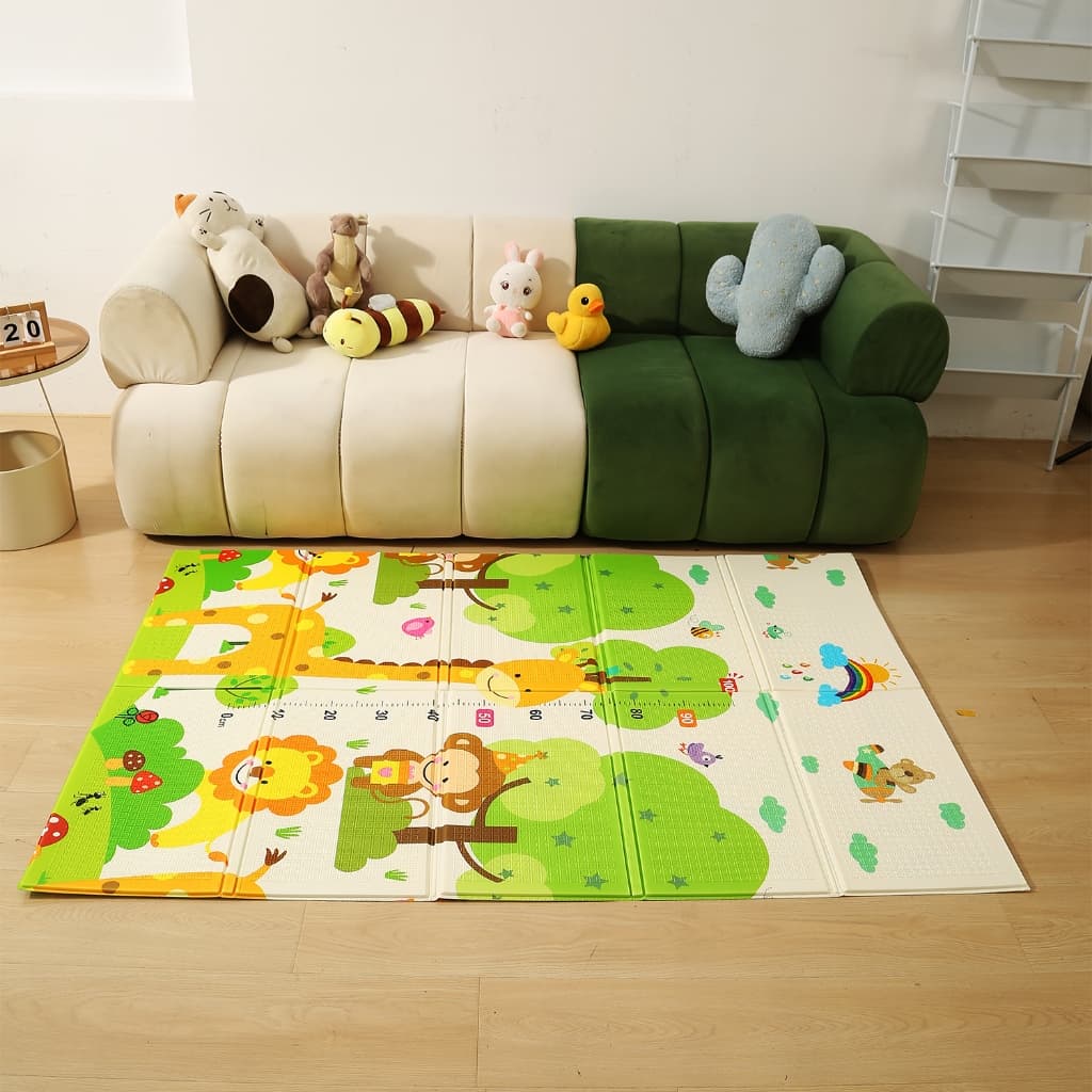 Tapete Infantil Emborrachado Dobrável Dupla Face Gigante Tatame Térmico Anti Impacto Bebê Educativo 180x120cm
