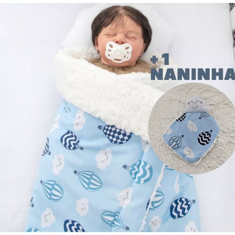 kit manta cobertor para bebê + 1 naninha incluso (MENINA/MENINO)