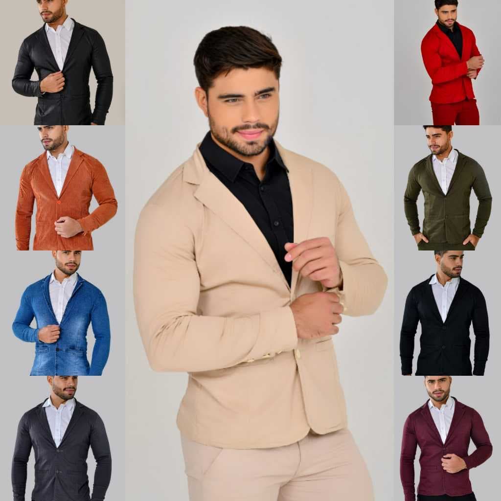 Blazer Masculino Moderno Slim Fit Casual Elegante Esporte Fino
