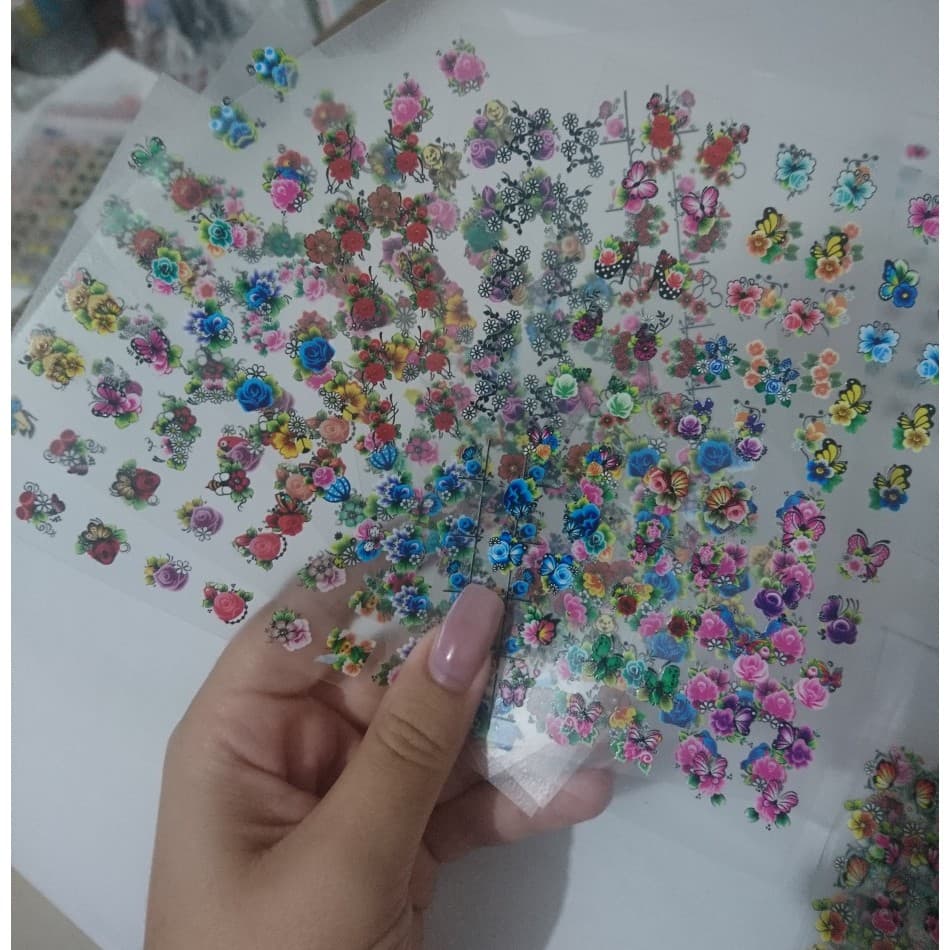 120 Adesivos de Unha 3D Pré Prontas Mãos Pés Incríveis Revenda Adesivo Unhas Pelicula Nail Art Desig