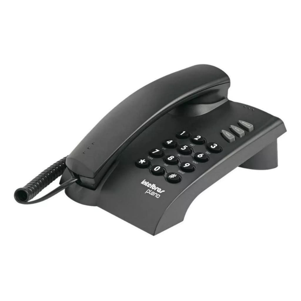 Telefone  Aparelho Telefônico Fixo Linha de Mesa Parede Intelbras Pleno Preto