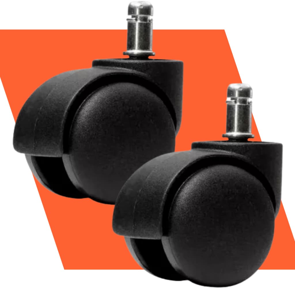 KIT C/ 2 Rodas Rodinha Rodízio Para Cadeira De Escritório Giratória