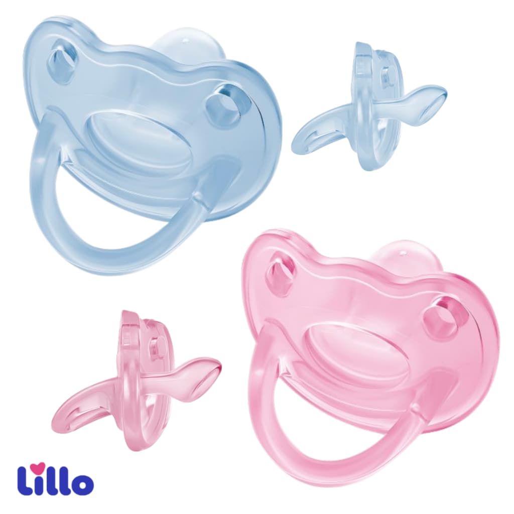 Chupeta Lillo Soft Divertida 100% Silicone Ortodôntica para Bebê +6 meses com Alça Bico Anatômico Macio e Flexível