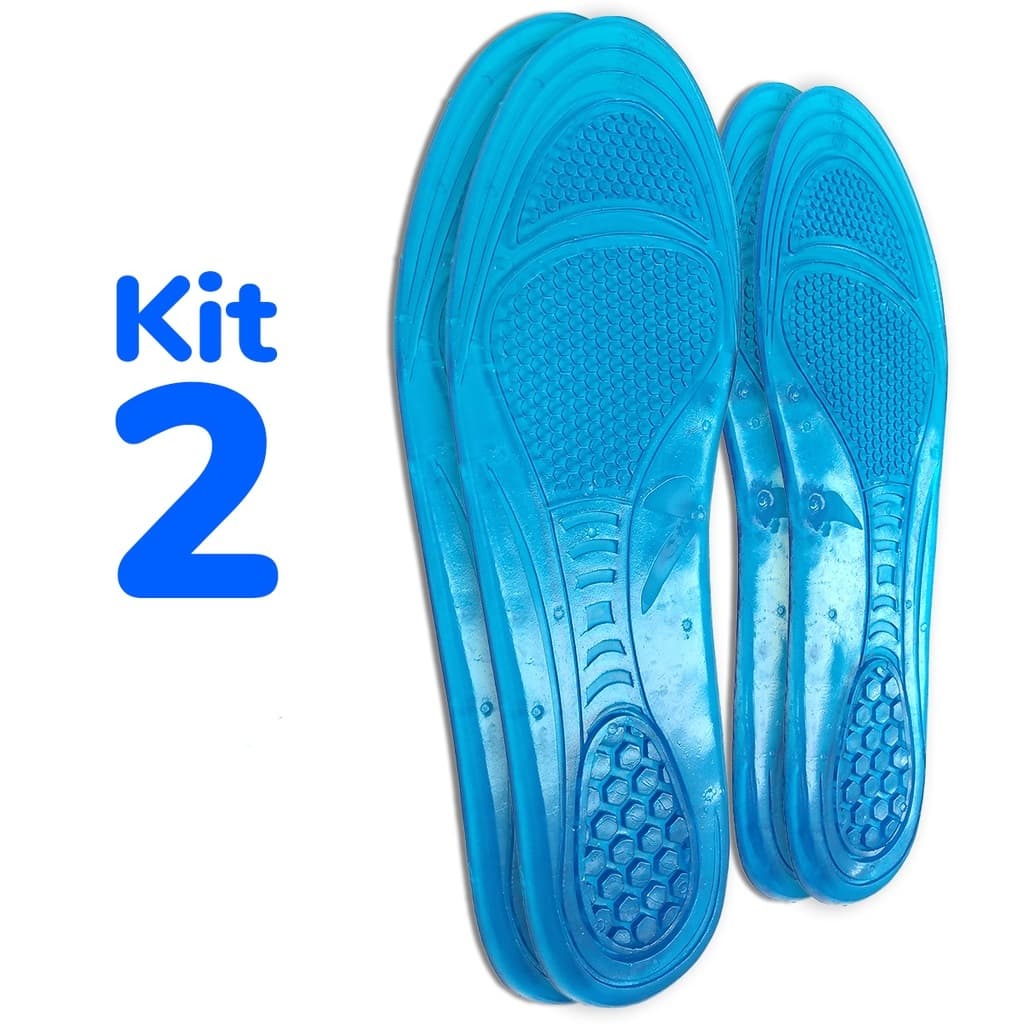 Kit 2 Par De Palmilha Silicone Gel Ortopédica Anti Impact Facilite Plantar Dores Nos Pés Confortável