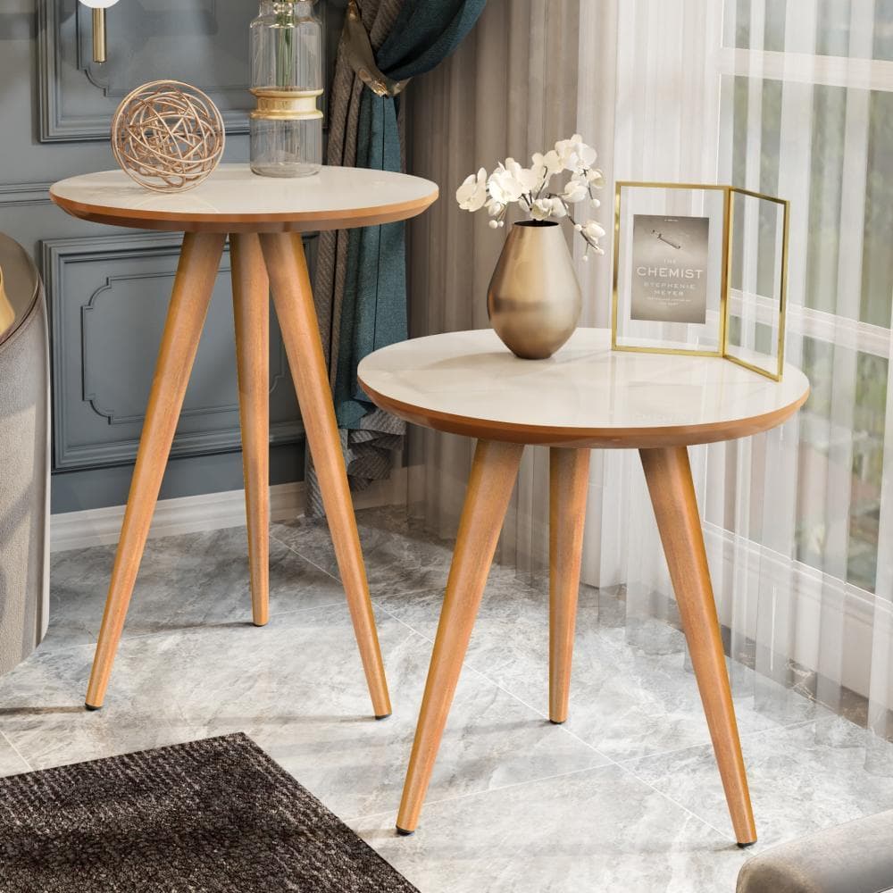 Jogo de Mesinhas Lateral Retro Sala Pé Palito Porta Objetos Decoração