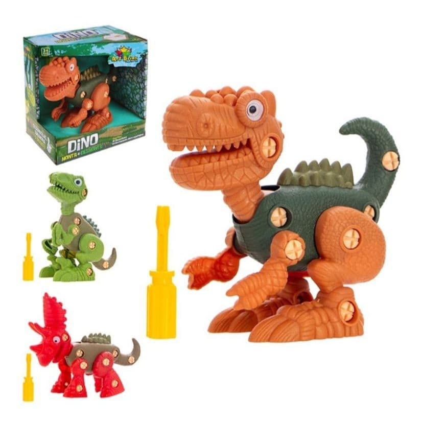 Dinossauro de Brinquedo Monta e Desmonta Infantil Dino Rex Educativo Com Kit Ferramenta