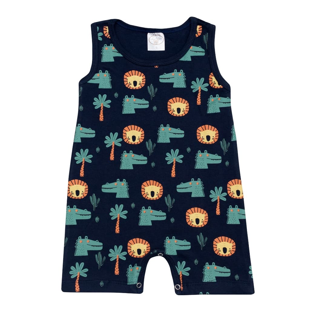 Macacão Bebê  Romper Banho de Sol Regata Algodão Masculino ou Feminino Roupa de Verão