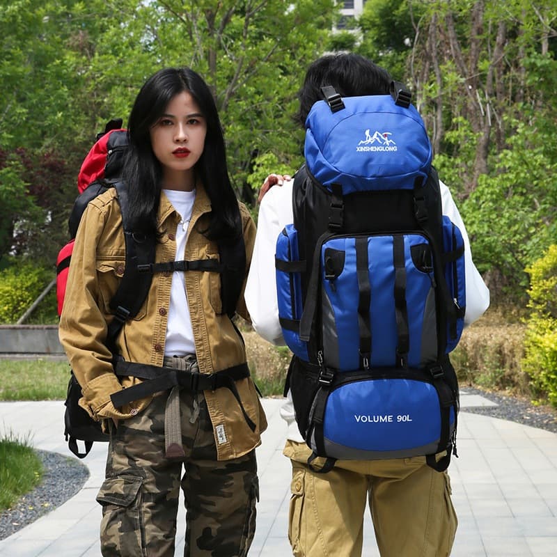 Mochila Grande 90L Camping Reforçada Impermeável Cargueira Trilha e Viagem Qualidade Bem