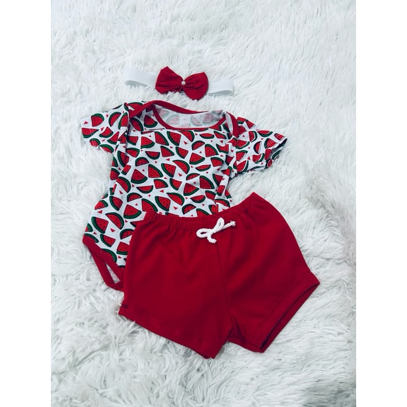 Conjunto Body Tematicos e Faixa 3 Peças para Bebe