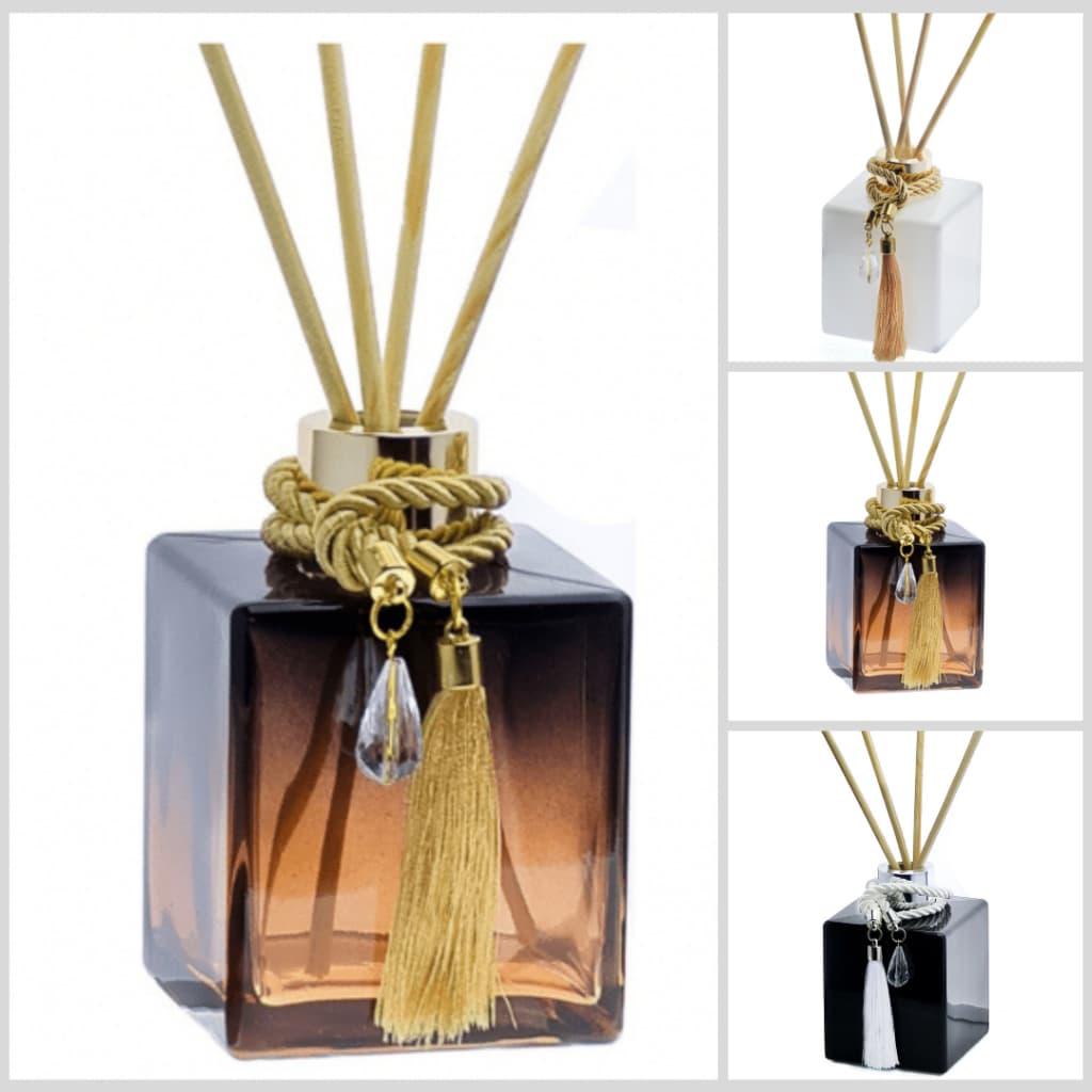 Kit de 1 Frasco Banheiro Difusor Aromatizador de Ambiente 250ml Vidro Cubo Lavabo Pia Luxo Elegante