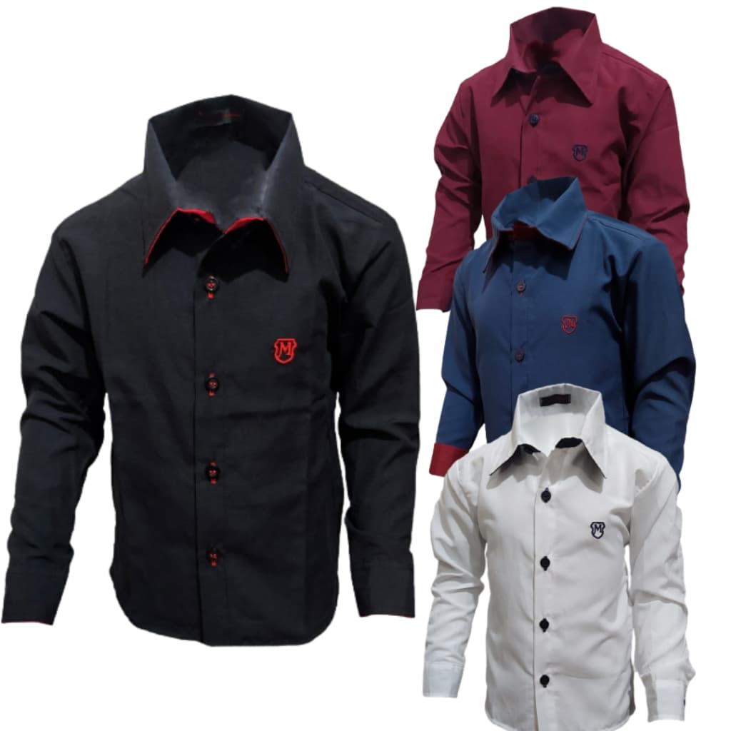 Camisa Infantil Social manga Longa