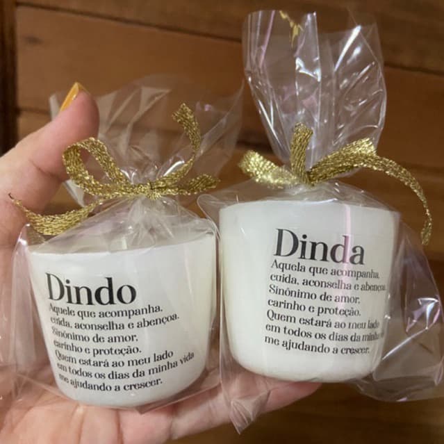2 Velas Perfumadas • Dindo e Dinda • Batismo / Batizado / Madrinha e Padrinho (4cm de altura e 5cm de diâmetro )