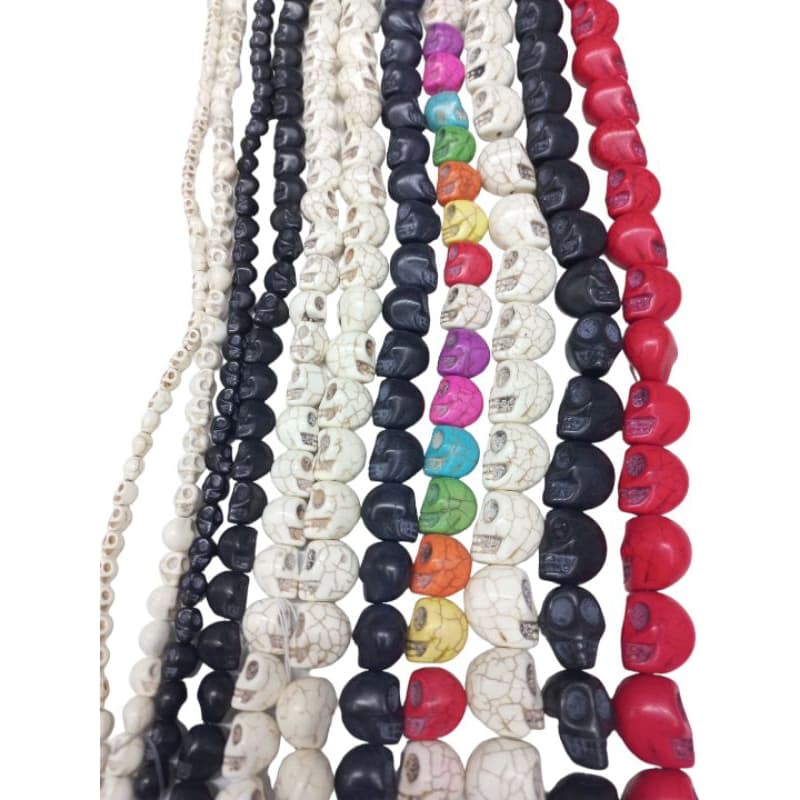 Fio de Caveira de Howlita PP/P/M/G/GG/EG Ellenita Bijoux