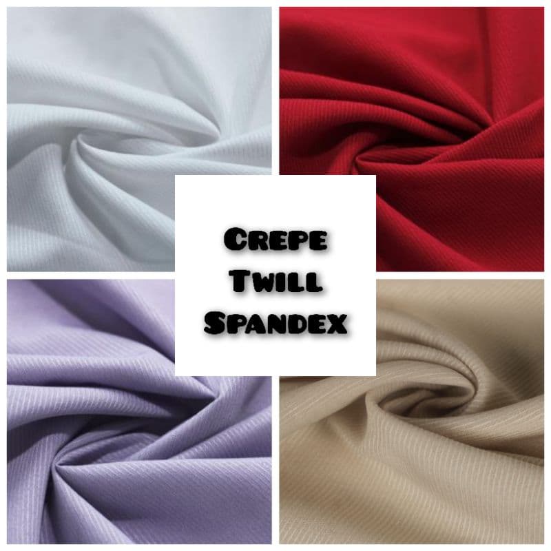 1 Metro Tecido Crepe Twill Spandex - 1Mt Comp. x 1,50Mt Larg.