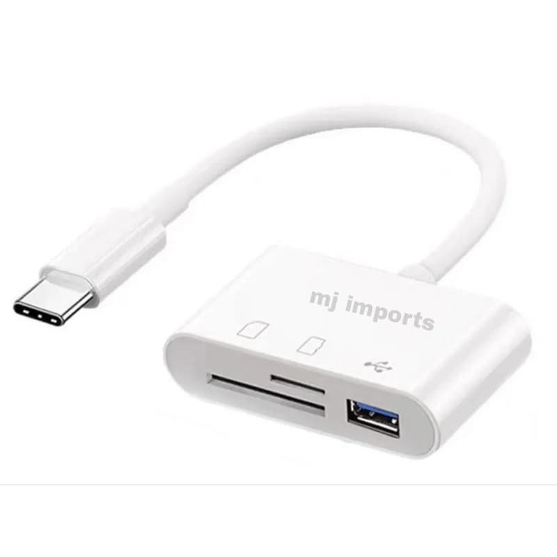 Adaptador 3 em 1 Tipo C, Micro USB 3.0 , TF, Leitor de Cartão SD, Cartão de Memória